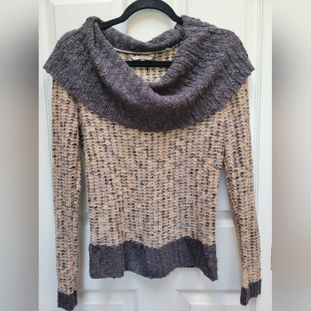 BKE Womens Cowl Neck Marbled Yarn Sweater Size Small